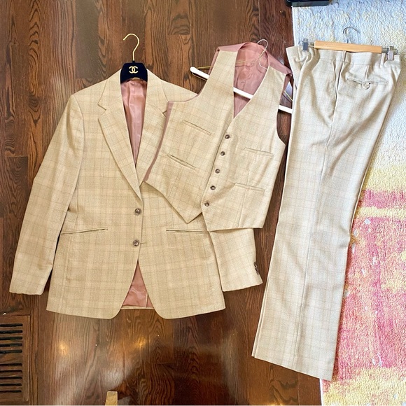 Other - VTG Les vetements Classic Pure Virgin Wool Men 3Piece Blazer 2 buttons Suit 40